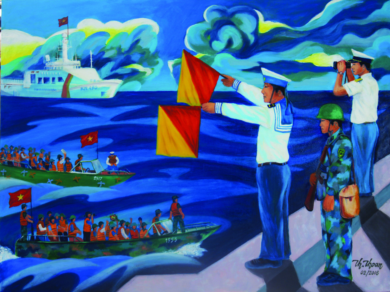 Tín hiệu từ đảo xa - Tranh: Hồ Thanh Thoan